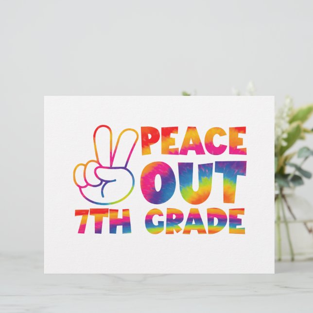 Vaarwel Zevende Klas Tie Dye Laatste Dag 7e Klas Briefhoofd (Staand voorkant)