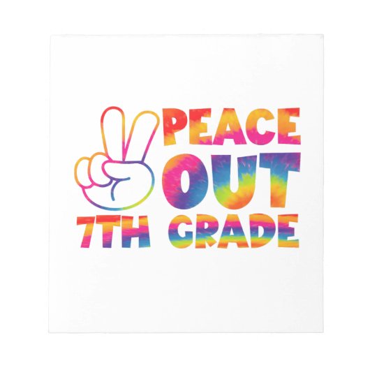 Vaarwel Zevende Klas Tie Dye Laatste Dag 7e Klas Notitieblok (Voorkant)