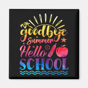Vaarwel Zomer Hallo School Terug naar School Stude Magneet