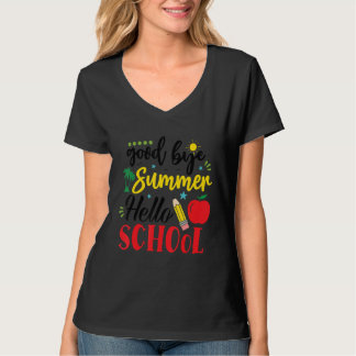 Vaarwel zomer hallo school terug naar school stude t-shirt
