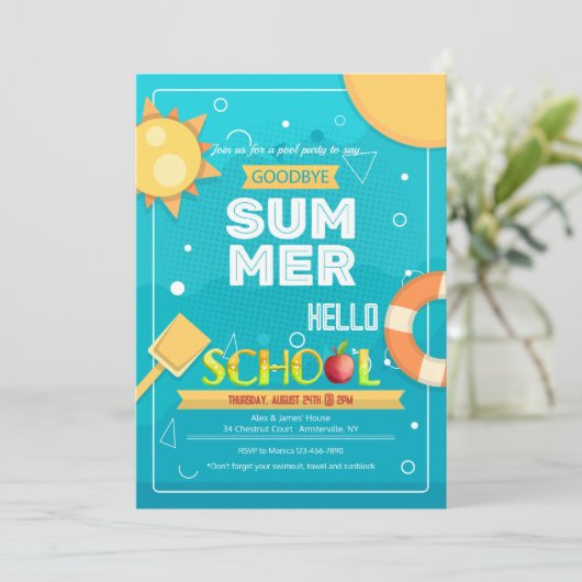 Vaarwel Zomeruitnodiging Kaart (Staand voorkant)