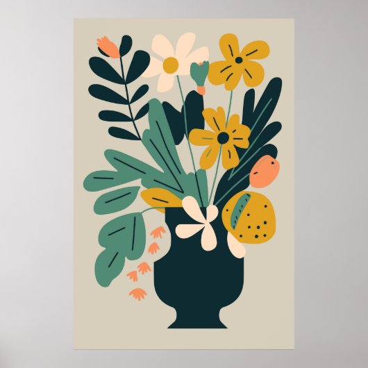 Vaas Abstract Modern Botanisch Bloem Poster (Voorkant)