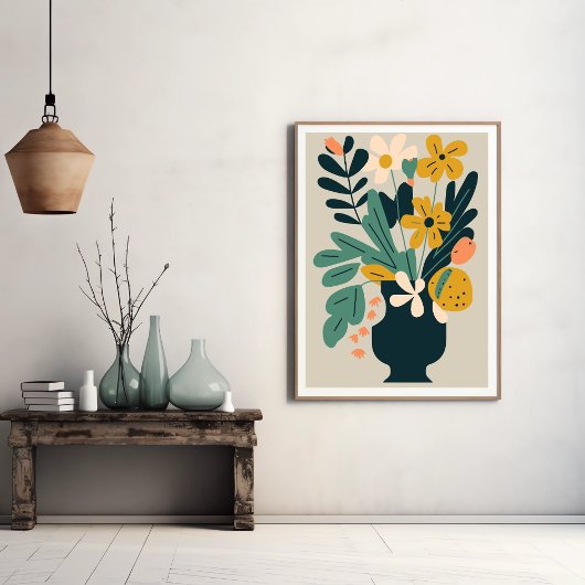 Vaas Abstract Modern Botanisch Bloem Poster