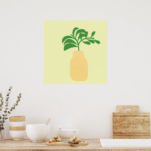 vaas abstracte kunst poster (Keuken)