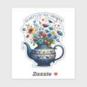 Vaas Bloemen Schoonheid Overal Sticker (Vel)