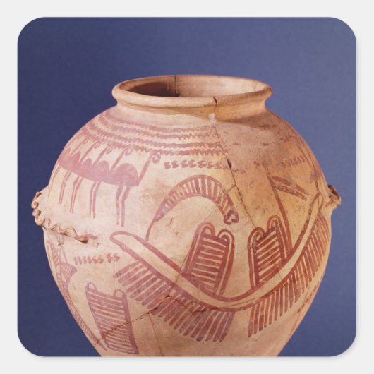 Vaas die twee tonen krimpen op een aak vierkante sticker (Voorkant)