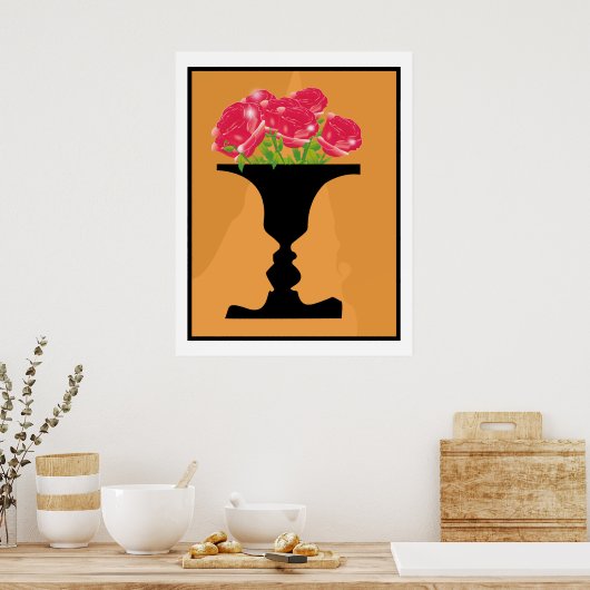vaas en vlakken poster (Keuken)