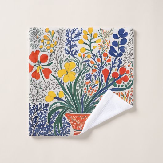 Vaas en wilde bloemen bad handdoek (Wasdoekje)