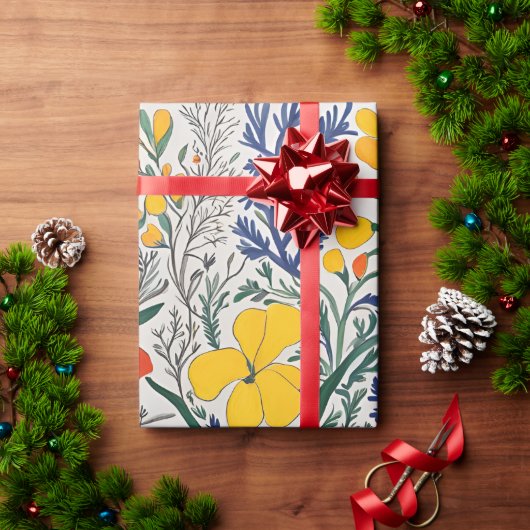 Vaas en wilde bloemen cadeaupapier (Feestdagen Geschenken)