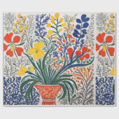 Vaas en wilde bloemen cadeaupapier (Vlak)