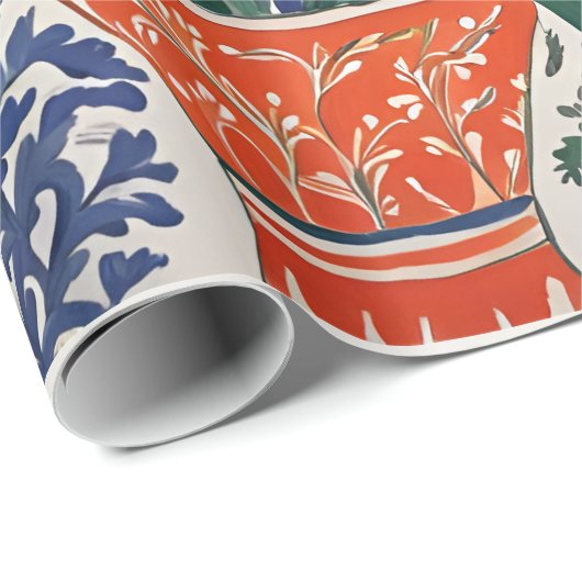 Vaas en wilde bloemen cadeaupapier (Rol Hoek)