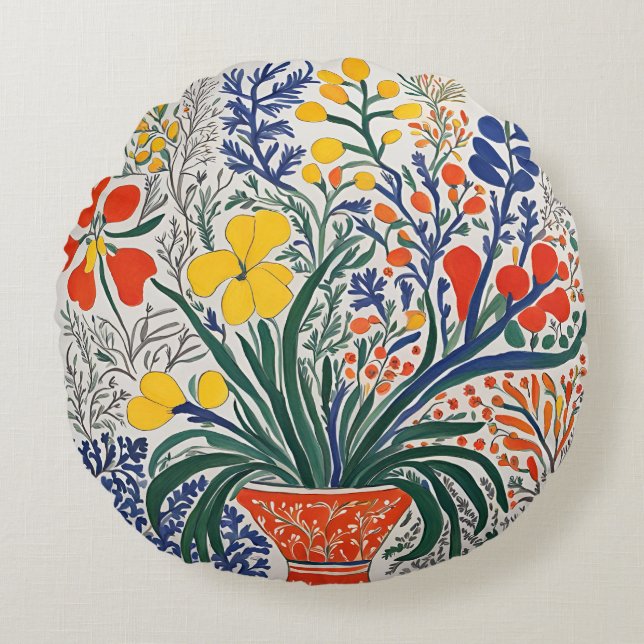 Vaas en wilde bloemen  rond kussen (Voorkant)