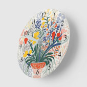 Vaas en wilde bloemen ronde klok (Hoek)