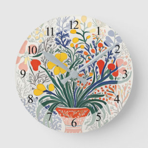 Vaas en wilde bloemen ronde klok