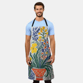 Vaas en wilde bloemen schort (Gedragen)