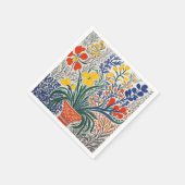 Vaas en wilde bloemen servet (Hoek)