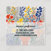 Vaas en wilde bloemen vierkante visitekaartje (Achterkant)