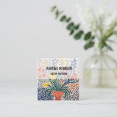 Vaas en wilde bloemen vierkante visitekaartje (Staand voorkant)