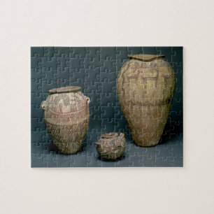 Vaas gedecoreerd met verschillende frites van dier legpuzzel