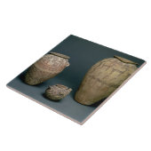 Vaas gedecoreerd met verschillende frites van dier tegeltje (Zijkant)