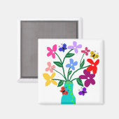 Vaas in Bloemen magneten (Voorkant / Achterkant)