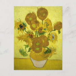 Vaas met 15 zonnebloemen door Van Gogh Briefkaart