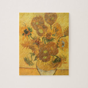 Vaas met 15 zonnebloemen van Vincent van Gogh Legpuzzel