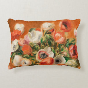 Vaas met anemonen door Renoir Accent Kussen