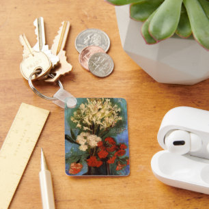 Vaas met anjers door Vincent van Gogh Sleutelhanger