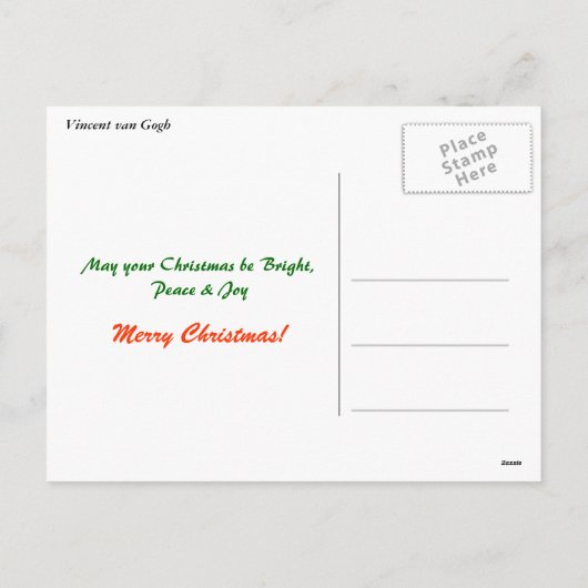 Vaas met anjers en Rozen en een flesje Feestdagenkaart (Achterkant)