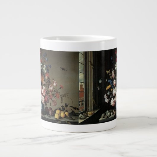 Vaas met bloemen bij een venster, Balthasar van de Grote Koffiekop (Voorkant)