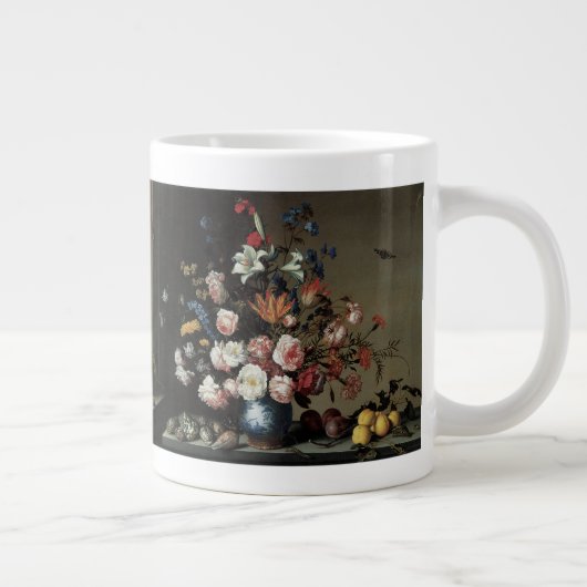 Vaas met bloemen bij een venster, Balthasar van de Grote Koffiekop (Rechts)