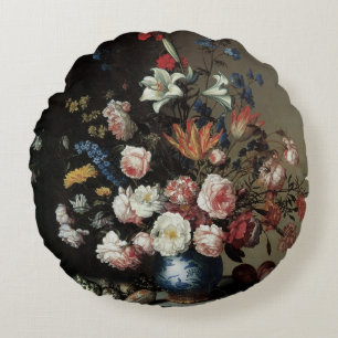 Vaas met bloemen bij een venster, Balthasar van de Rond Kussen