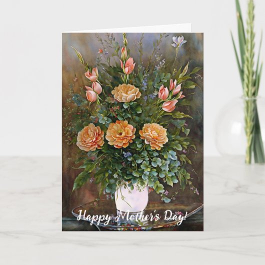 Vaas met bloemen bloemige Moederdagkaart Kaart (Voorkant)