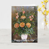 Vaas met bloemen bloemige Moederdagkaart Kaart (Gele Bloem)