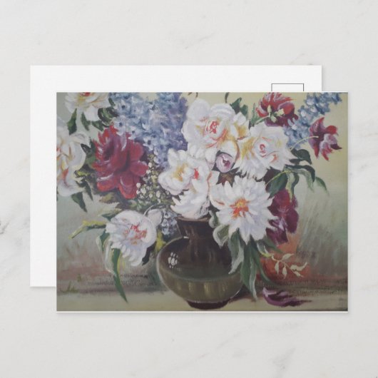 vaas met bloemen briefkaart (Voorkant / Achterkant)