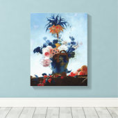 Vaas met Bloemen Canvas Afdruk (Insitu (Houten vloer))