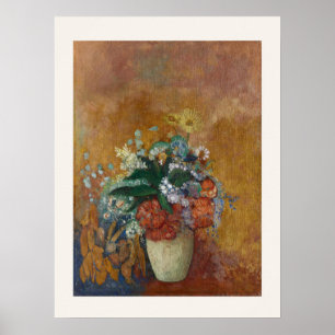 Vaas met bloemen door Odilon Redon - Bloemschilder Poster