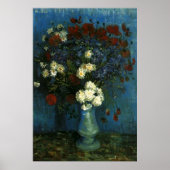 vaas met bloemen en papavers, van Gogh Poster (Voorkant)