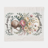 Vaas met bloemen groeien met Grace Quote Fleece Deken (Voorkant (Horizontaal))
