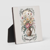 Vaas met bloemen groeien met Grace Quote Fotoplaat (Voorkant)