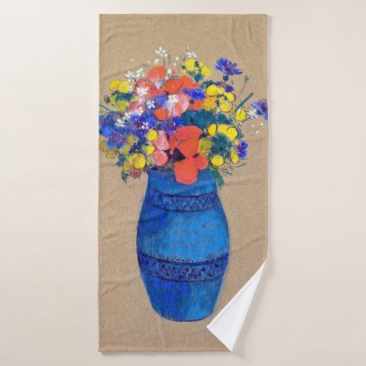Vaas met bloemen, Redon Badhanddoek (Badhanddoek)