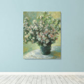 Vaas met bloemen van Claude Monet Canvas Afdruk (Insitu (Houten vloer))