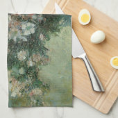 Vaas met bloemen van Claude Monet Theedoek (Quarter Fold)