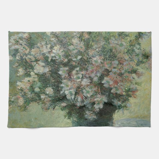 Vaas met bloemen van Claude Monet Theedoek (Horizontaal)