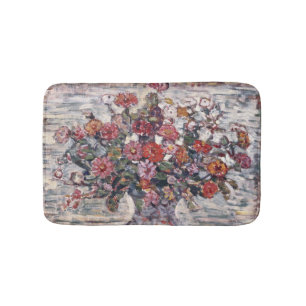 Vaas met bloemen, Zinnias door Maurice Prendergast Badmat