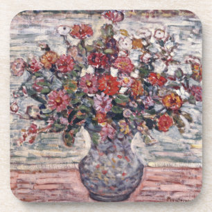 Vaas met bloemen, Zinnias door Maurice Prendergast Bier Onderzetter