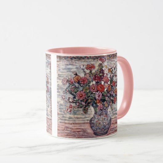 Vaas met bloemen, Zinnias door Maurice Prendergast Mok (Voorkant rechts)