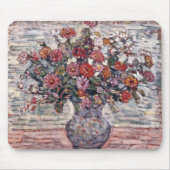 Vaas met bloemen, Zinnias door Maurice Prendergast Muismat (Voorkant)