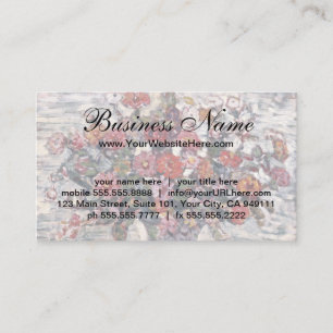 Vaas met bloemen, Zinnias door Maurice Prendergast Visitekaartje